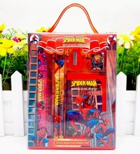 Kids Marvel Spiderman 6Pcs Stationary Set Pencil Case Rubber School Gift UK NEW