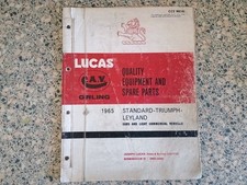 LUCAS SPARE PARTS LIST 1965 -