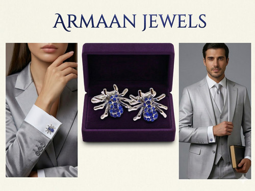 Cufflinks steel platinum - in,