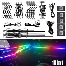 18 in 1 RGB LED Bead Symphony Dream Car Interior Ambient Lighting Wireless Kit