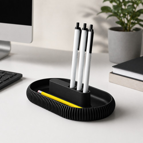 Desk tray with pen holder - with,