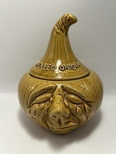Vintage Onion Keeper Face Jar
