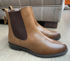 NEW TAN LEATHER DUNE LONDON CHELSEA BOOTS, UK 8/41