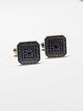 Vintage Sterling Silver Gold Plated Blue Enamel Masonic cufflinks | 925 Silver 