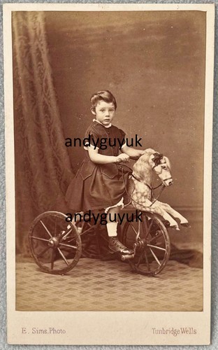Cdv boy dress riding - cdv, in