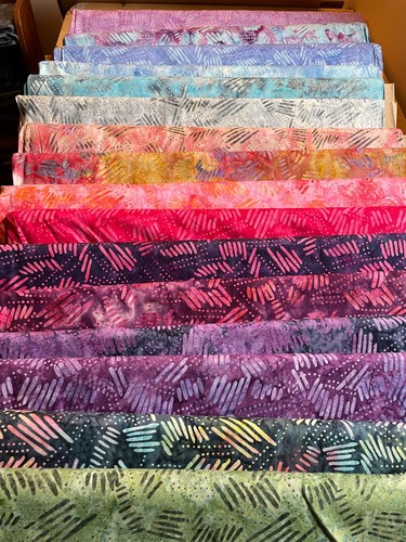Batik fabric dash dot - &,