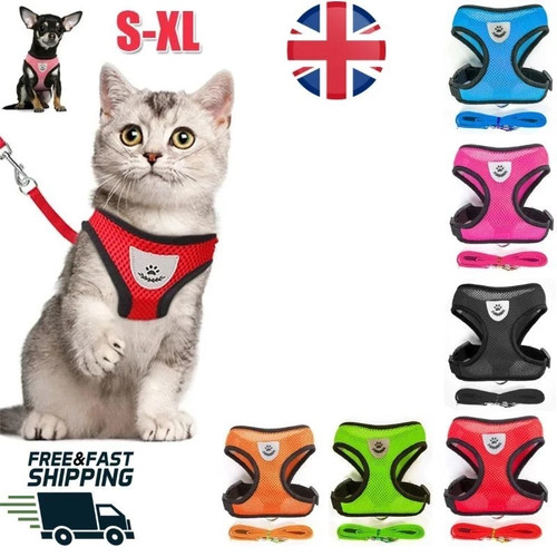 Pet cat harness vest walking - harness,