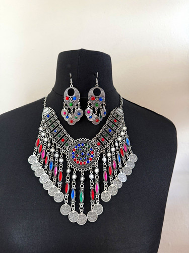 Afghan style silver tone - afghan,