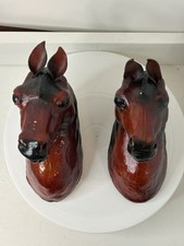 UNIQUE PAIR OF HORSE WALL HANGINGS-REAL LEATHER