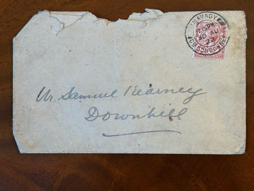 1922 letter limavady postmark - 1922,