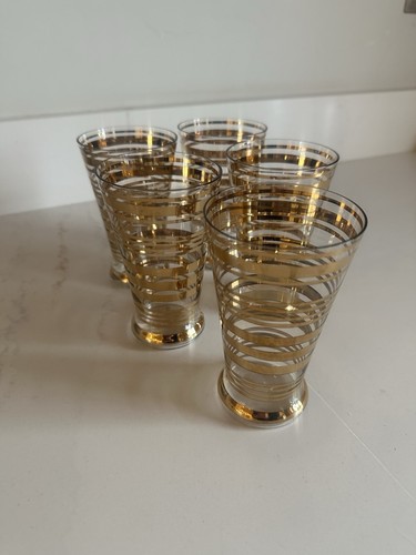 Retro gold glass tumblers - retro,
