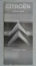 Citroen Price List 1996: AX, Saxo, ZX Saloon/Estate,Xantia Sal/Est, XM, Synergie