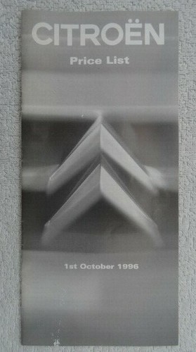Citroen price list 1996 - citroen, ax