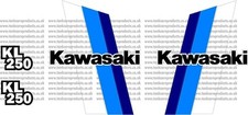 Kawasaki KL250 1980 to 84 Decals for Blue tank model