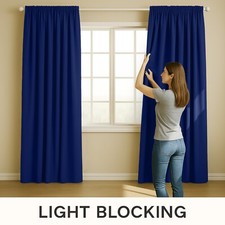 Thermal Blackout Curtains Pencil Pleat Tape Top Including Pair of Tie Backs All