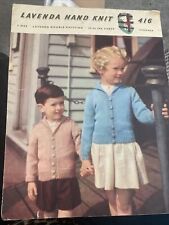 Vintage 1950s knitting pattern LAVENDA  Child’s Cardigan Fits 24 - 26” Dk Wool