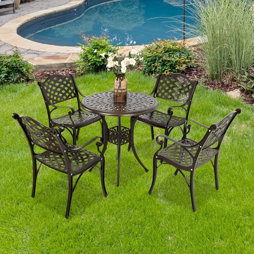 Cast aluminum patio dining - aluminum,