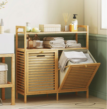 Wooden Laundry Cabinet Double