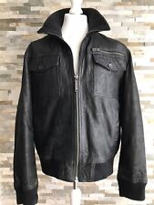 FULLCIRCLE Men’s Genuine Leather Jacket,Size XL, Black