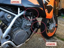 KTM 950  990 SUPERMOTO LOWERS CRASH MUSHROOMS SLIDERS BOBBINS BUNGS PROTECT S5B