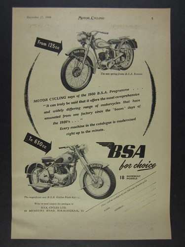 1950 bsa bantam 125 - 125, golden