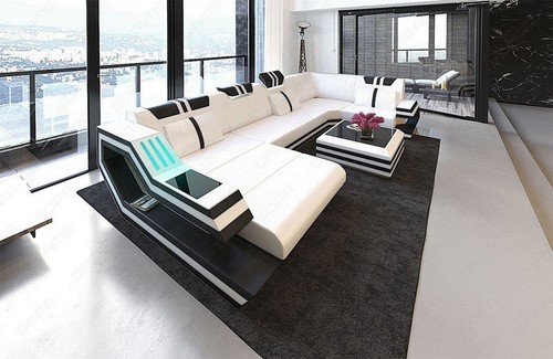 Leather couch - , sofa