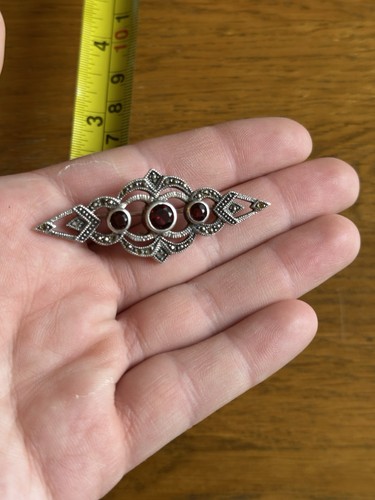 Vintage sterling silver - silver, garnet