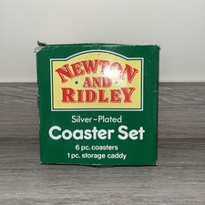 Vintage - Newton and Ridley - Silver-Plated Coaster Set - Set of 6 - New