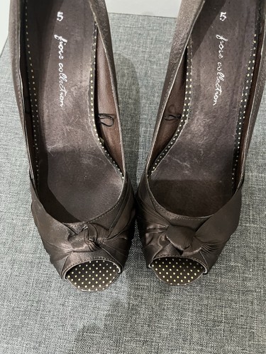 Brown peep toe stiletto - brown,