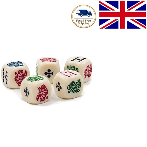Set cream poker dice - 10,
