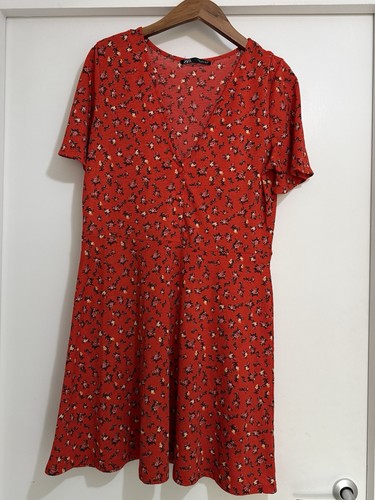 Zara red floral - dress, size