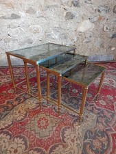 VINTAGE BRASS NEST OF TABLES