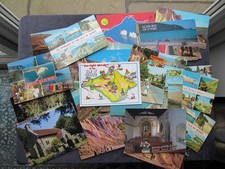 50 Postcards I.W. Alum Bay Donkey Wheel Carisbrooke Castle St Rhadagunds Needles
