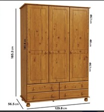 Solid Wood 3 door Wardrobe