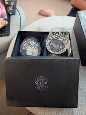 Stuart Crystal Cut Glass Brandy  Glasses Pair Boxed