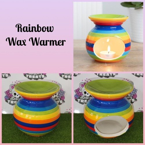 Rainbow stripe oil burner wax - rainbow,