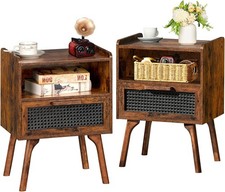 Rattan Nightstands, Boho Side