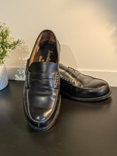 Mens Savile Row By Barker Black Leather Penny Loafers  Slip On Size 6 G Vintage