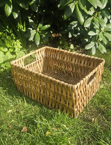 Wicker cane storage basket - storage,