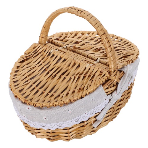 Woven picnic hamper wicker - woven,