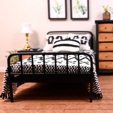 Miniature Black Iron Bed and