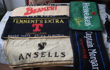 VINTAGE ADVERTISING BEER BAR TOWELS / RUNNERS - MULTI-LISTING - UNUSED OLD STOCK