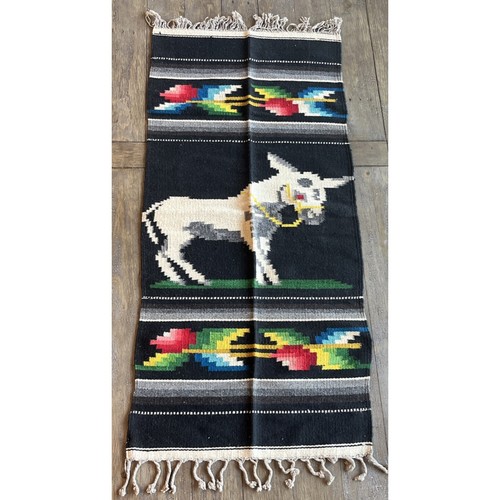 Hand woven wool rug wall - wool,
