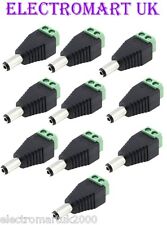 10 X DC CAMERA POWER PLUG 12V VOLT CCTV ADAPTOR CONNECTOR MALE 2.1MM