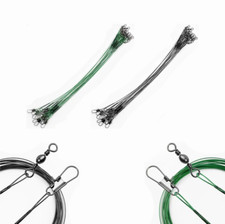 10pcs Wire Trace Fishing Pike Zander Lure Swivel Link Barrel Steel Strong Lure