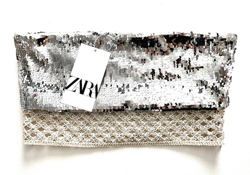 Zara sequinned mesh bandeau - mesh,