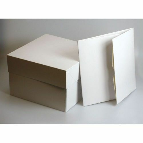 White cake box with - cake, lid