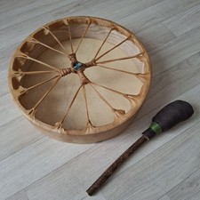 Bespoke Handcrafted Shamanic Drum Animal Hide Festival Heron Drums