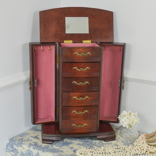 Vintage wooden jewellery box - vintage,