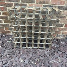 Large Wood And  Metal Stacking 36 Bottle Wine Rack Drink Storage Floor Standing